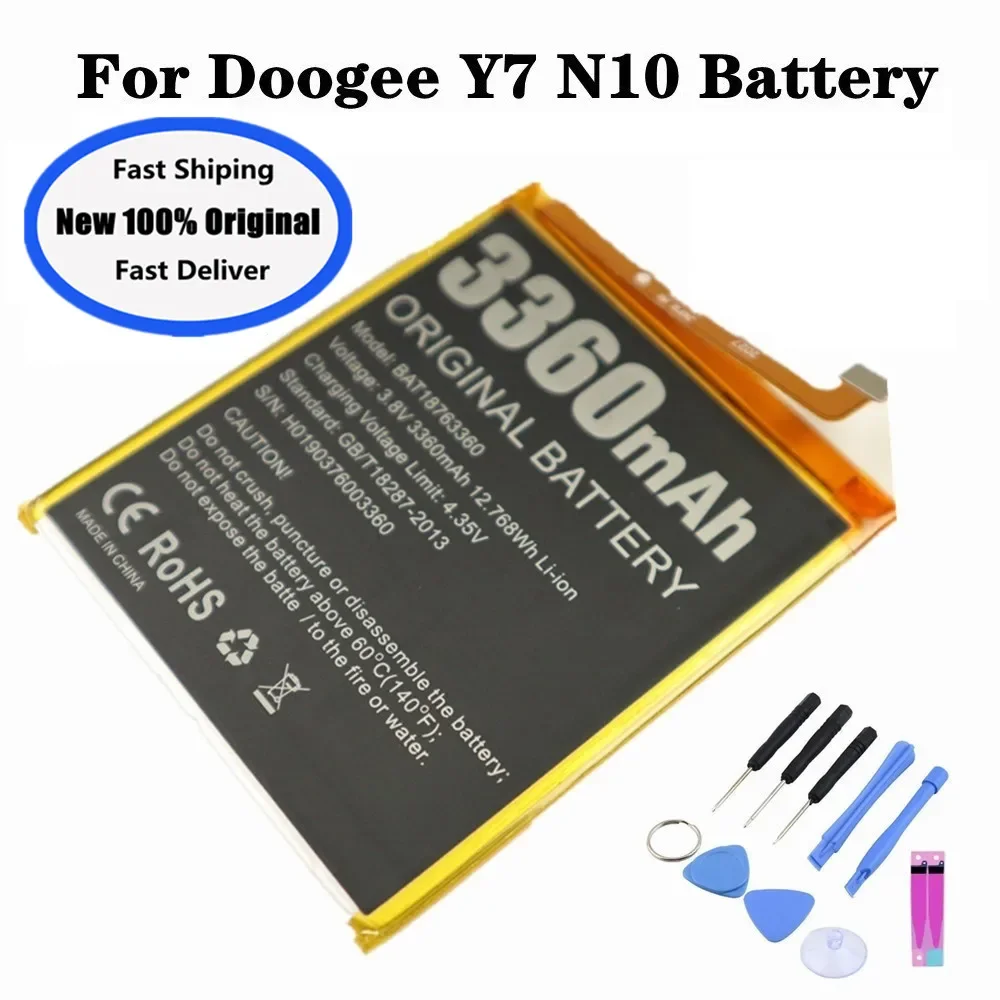 3360mAh BAT18763360 Original battery For Doogee Y7 / N10 phone high quality Replacement Battery In Stock + Tools