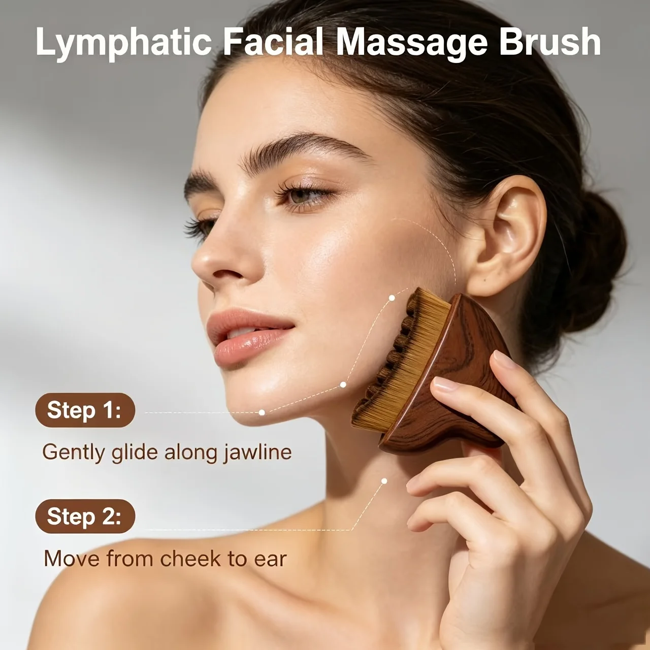 1pc Soft Bristle Face Massage Brush Lymphatic Blood Circulation Dry Wet Dual Use Skin Care Holiday Gift - Detail 1