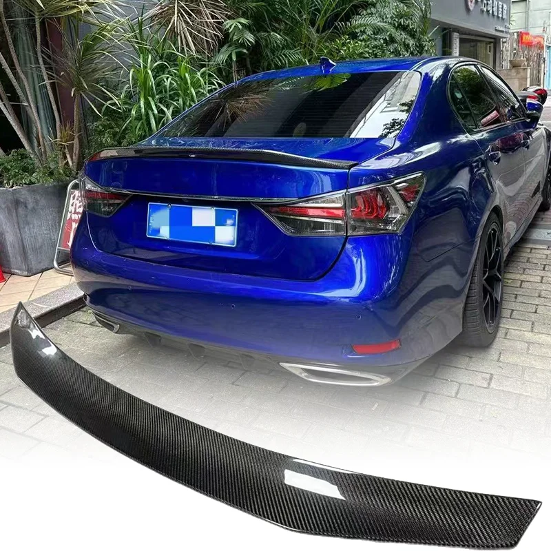 Real Carbon Fiber Lexus GS Rear Trunk Spoiler Extensio Cover Trim Roof Spoilers Lip GS200 GS300 GS450h 2012-2017 Car Accessories