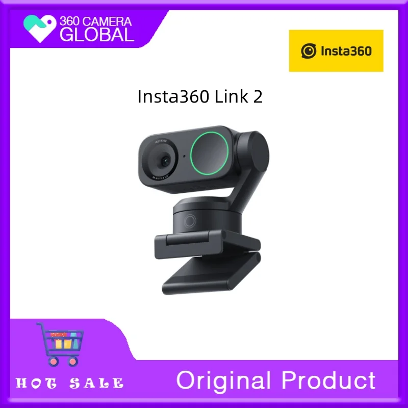 Insta360 Link 2 & 2C- PTZ 4K Webcam for PC/Mac, 1/2\