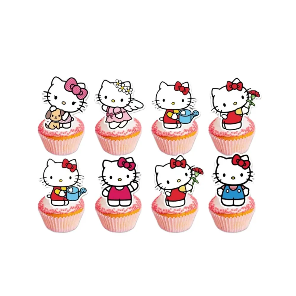 Hello Kitty Theme Girls Birthday Party Disposable Tableware Paper Cup Plate Kids Favors KT  Party Decor Supplies