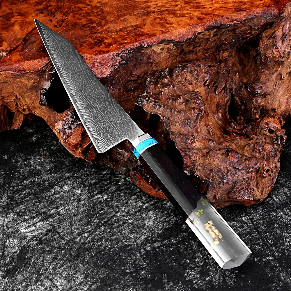 XITUO Damascus Utility Knife 5 Inch, Japanese Damascus Steel Kitchen Petty Knife,Pro Cutting Fruit Carving Chef Paring Knife
