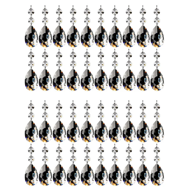 

ABRS-40 шт. кристаллы люстры, прозрачные каплевидные хрустальные подвески для люстр, детали бусин, подвесные кристаллы (38 мм, прозрачные)