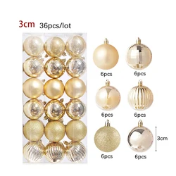 3Cm 4Cm Christmas Balls Red Gold Silver Colorful Xmas Tree Decor Balls for Christmas Decoration 2023 Xmas Party Ornaments