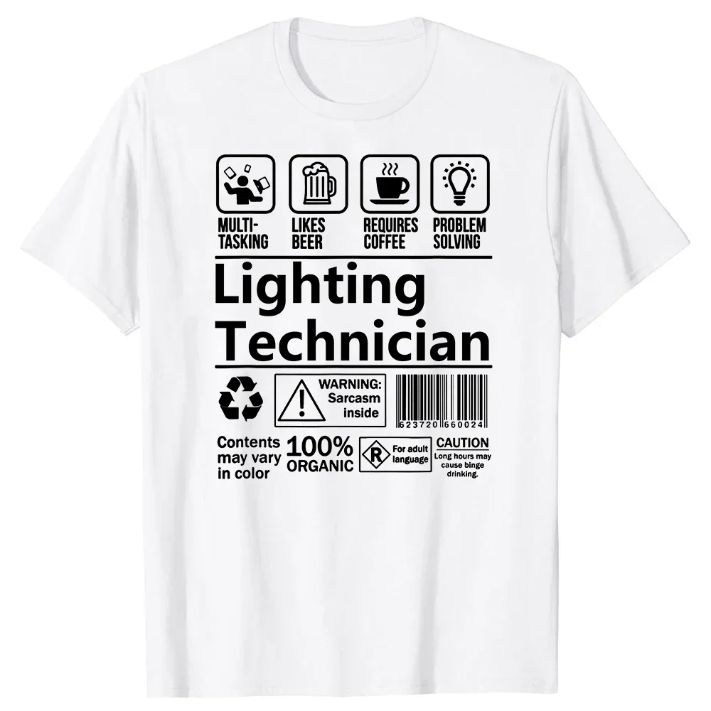 Graphic Cotton Streetwear Short Sleeve Birthday Funny Lighting Technician Multitasking T Shirts Gifts Summer Beer Coffee T-shirt