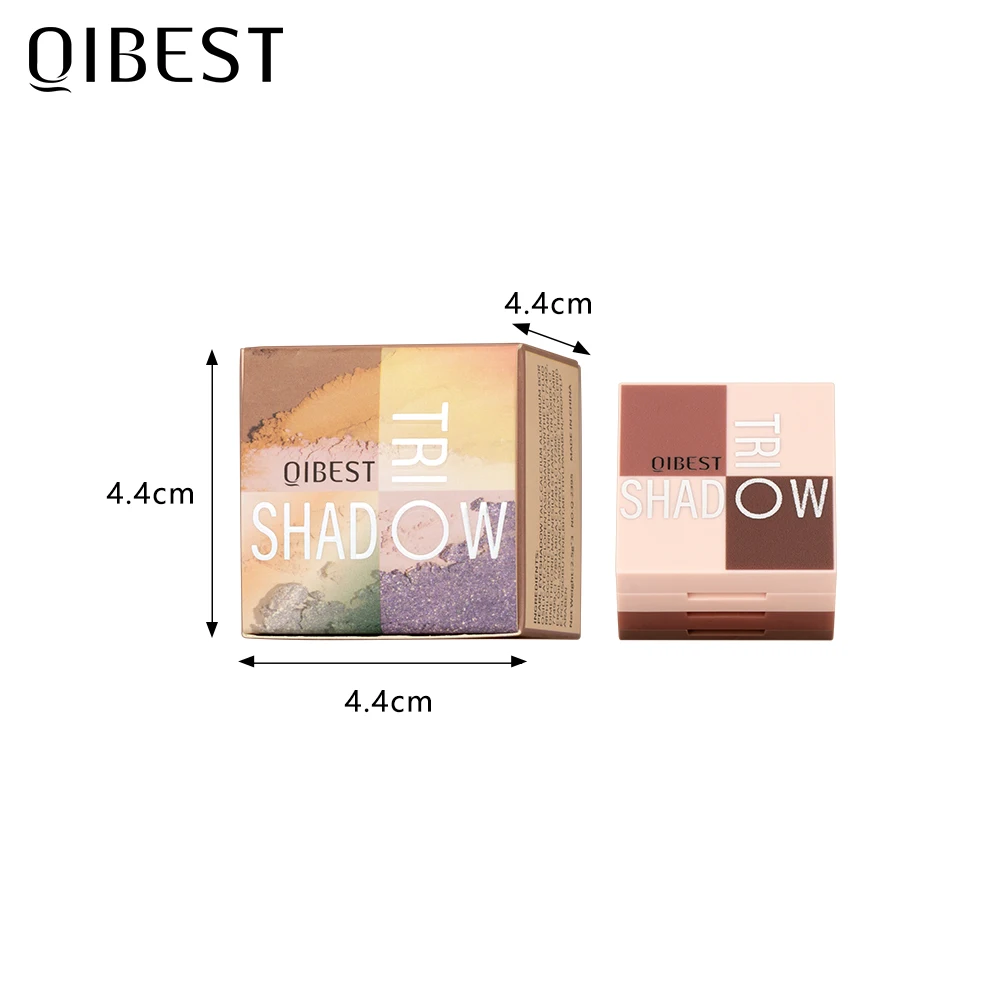 QIBEST 3 en 1 fard à paupières mat Blush Palette multicolore surligneur fard à joues poudre visage maquillage fard à paupières Palette femme cosmétique