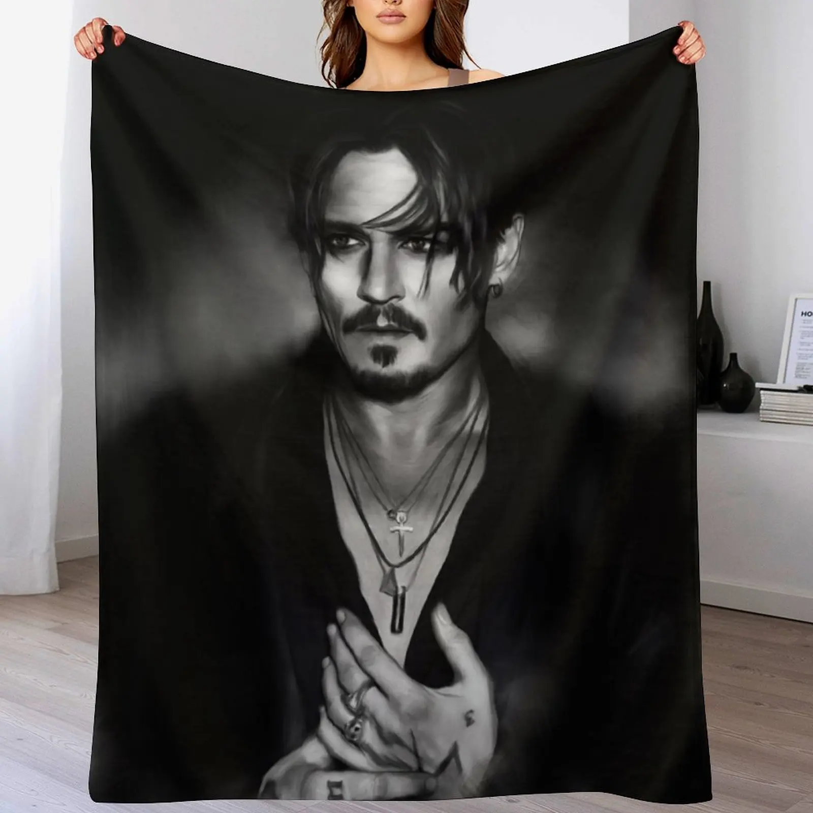 

johnny Throw Blanket Loose Flannels Plush Bed Fashionable Blankets
