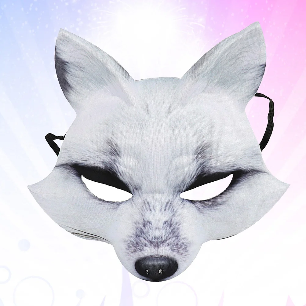 

Black Masks Inflatable Costume Halloween Carnival Half Fox Cosplay White Masquerade Ball Child Man