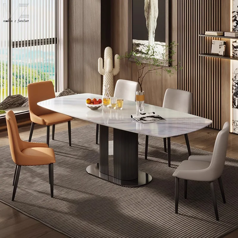 Minimalist Dining Table Room Furniture High-End Simple 4 Seater Nordic Sintered Stone Luxury Modern Marble Dining Tables