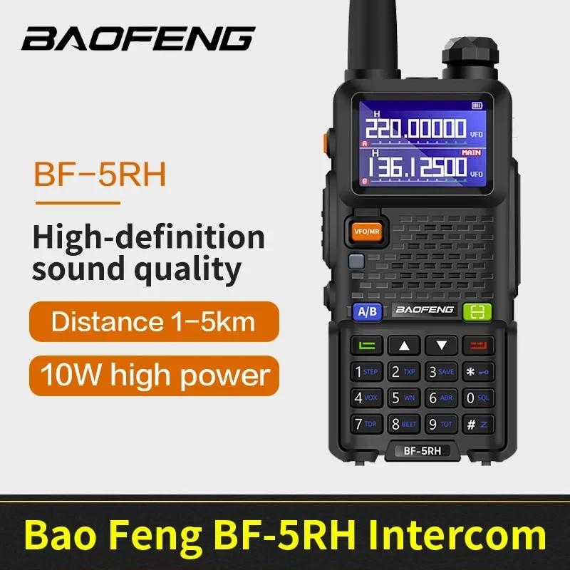 Baofeng UV5RH Walkie Talkie 10km Type-c Charger Walkie Dual Band Portable CB Ham Radios FM Transceiver Two Way Radio