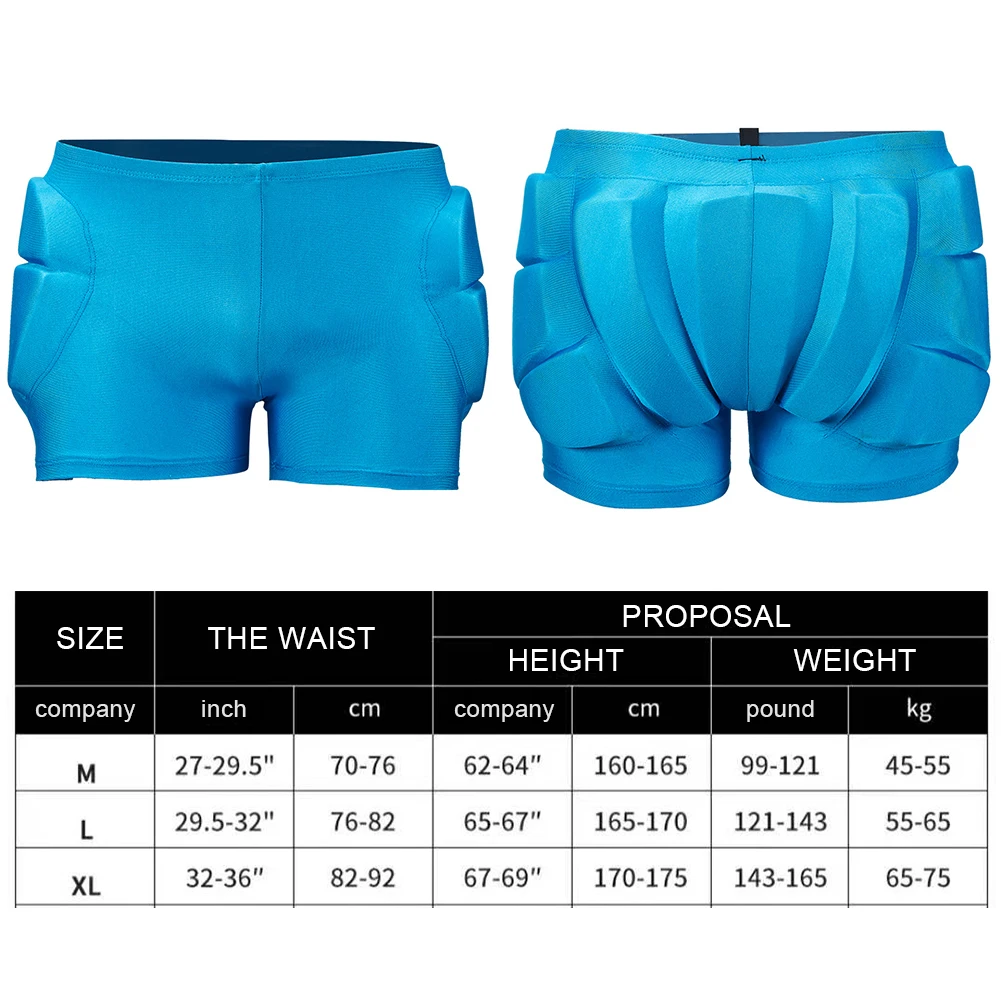 Unisex Outdoor Sports Padded Shorts Protective Padded Shorts Hip Protection Shorts for Butt Tailbone Snowboarding Skating Skiing