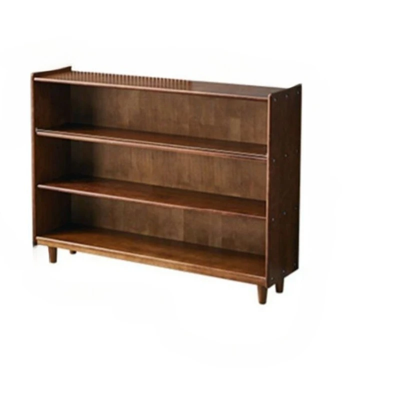 All-Solid Wood Japanese-style Bookshelf Flexible Combination Home Walnut Bookcase Magazine Storage Cabinet