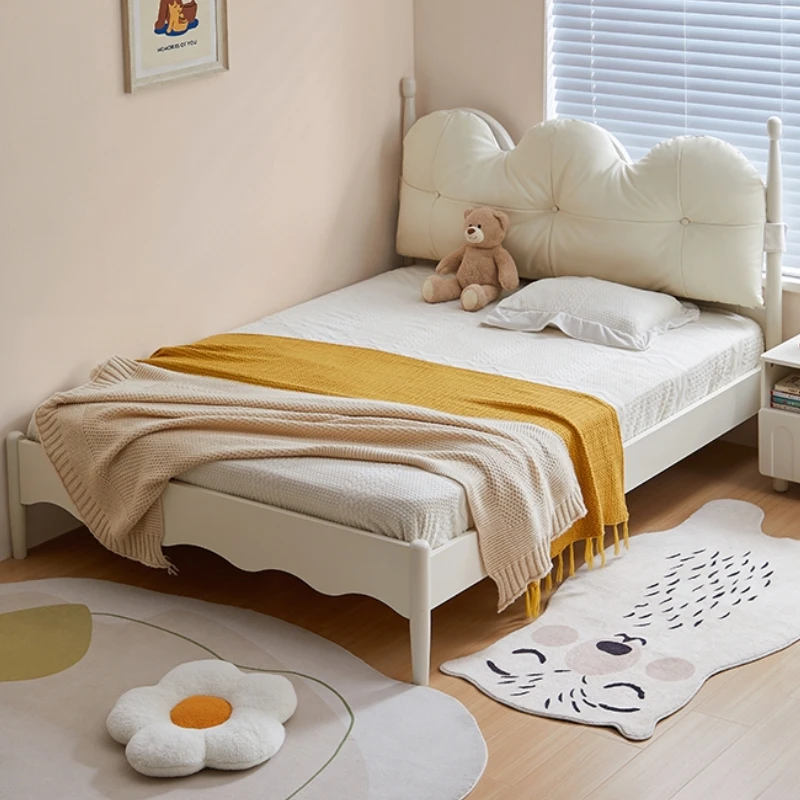 Elegant Modern White Childrens Bed Frame Girls House Princess Kids Children Beds Headboards Villa Cama Infantil Furniture Home