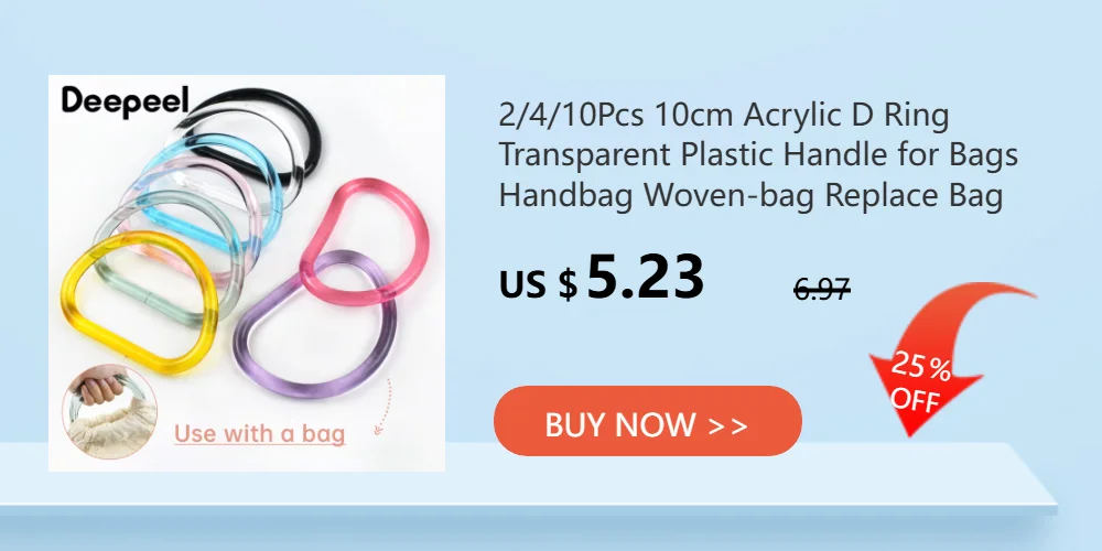 1/2/4Pcs U-shaped Acrylic Transparent Bag Handle Plastic Purse Frame Kiss Clasp Women Handbag Woven-bag Replace Bags Accessories