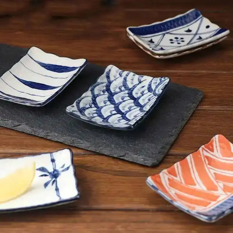 Japanese Ceramic Sushi Small Plate Dessert Cake Snack Pastry Tray Seasoning Sauce Dishes Tableware