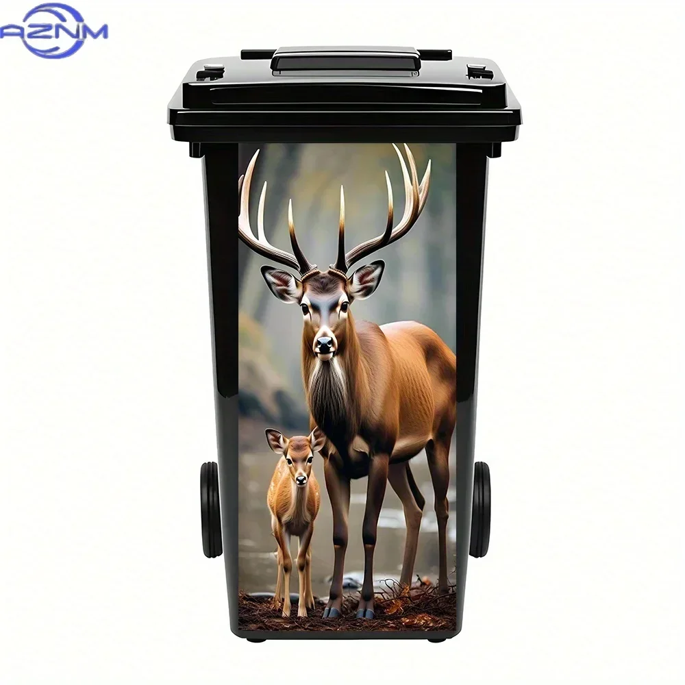 Home Garbage Bin 2D Print Pattern Decal Decor Ornament for Indoor Outdoor Dustbin