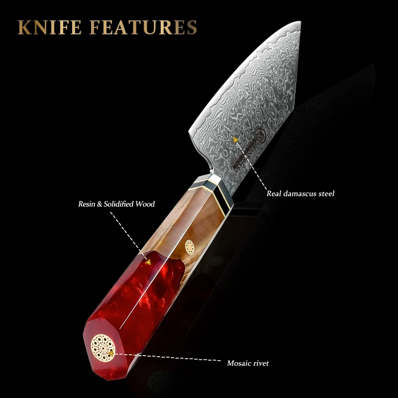 GRANDSHARP 5.5 Inch Professional Kiritsuke Knives Japanese Damascus Steel Chef Kitchen Knife Meat Sushi Vegetables Cutlery