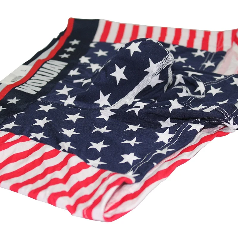 Fashion Underwear Cotton Men Boxer Shorts High-quality Panties USA Printed Striped Male Underpants Comfortable Boxers