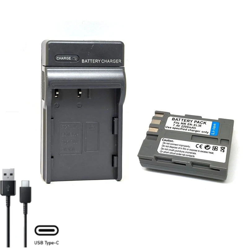 2200mAh 7.4V EN-EL3e كاميرا رقمية للأغراض العامة بطارية عالية الجودة لنيكون D80 D90 D300S D50 L50 D300 D100 D200 D700