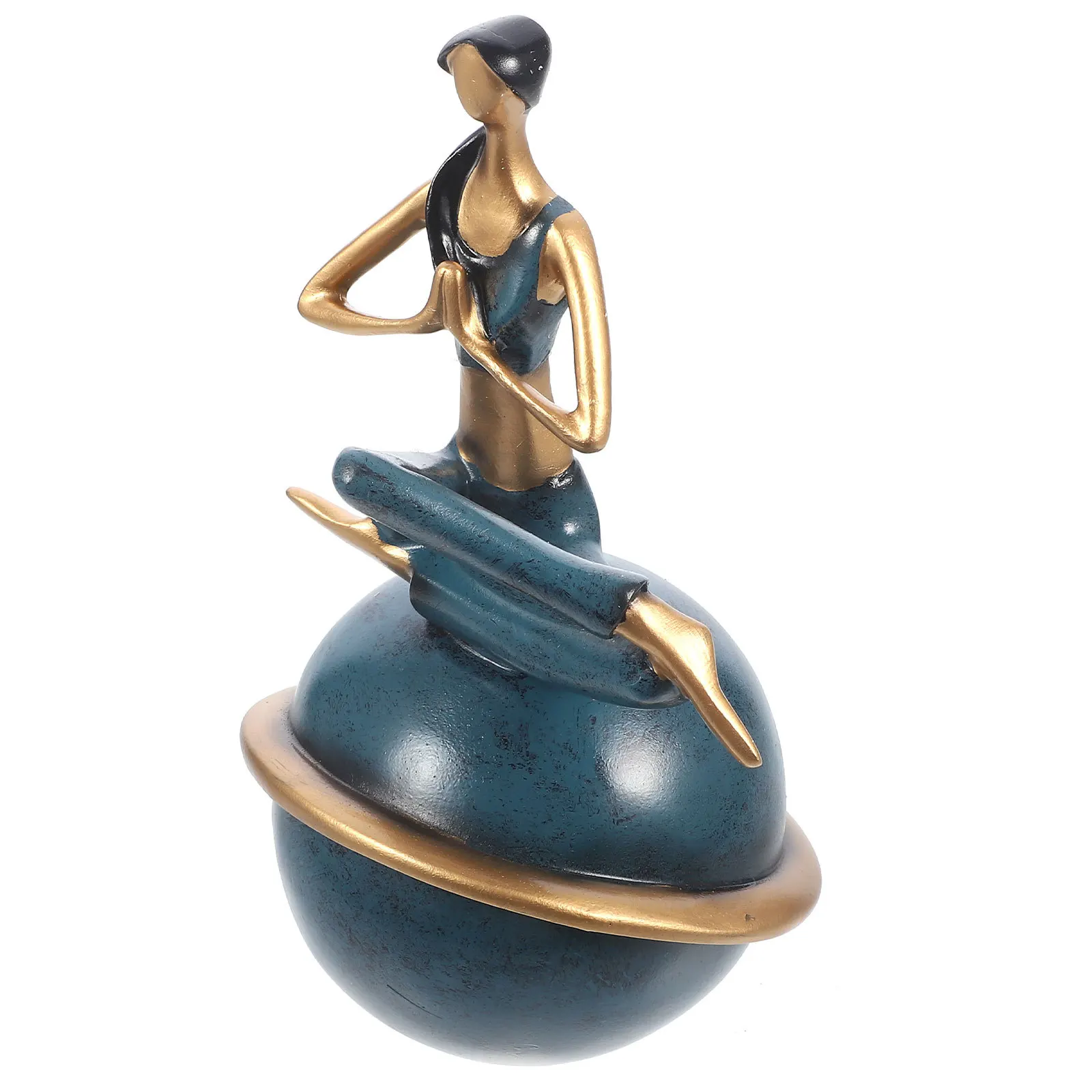 

Yoga Girl Decor Resin Craft Creative Purple Ornament for Desktop Home Office Bar Cafe Vintage Decoration Girl Desktop Ornament