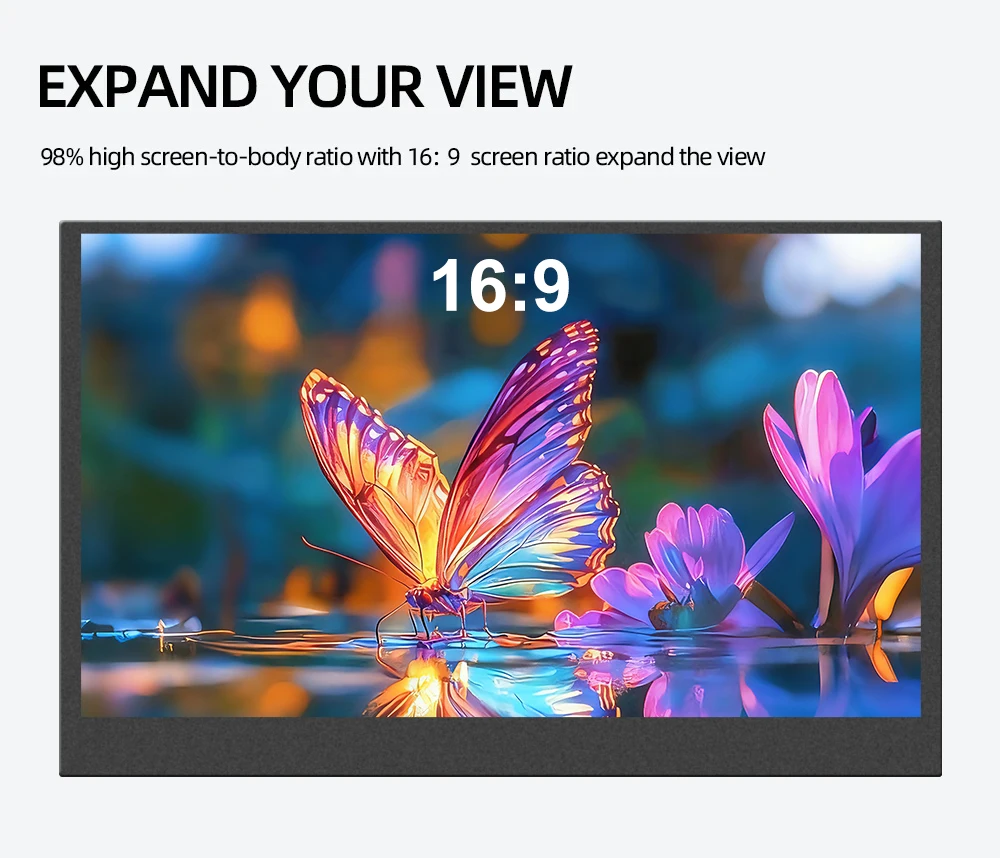 15.6inch  Portable Monitor  IPS HDR Extension Display For Laptop/PC XBox PS4 / 5Switch Cell Phone Gaming  1920*1080 16: 09