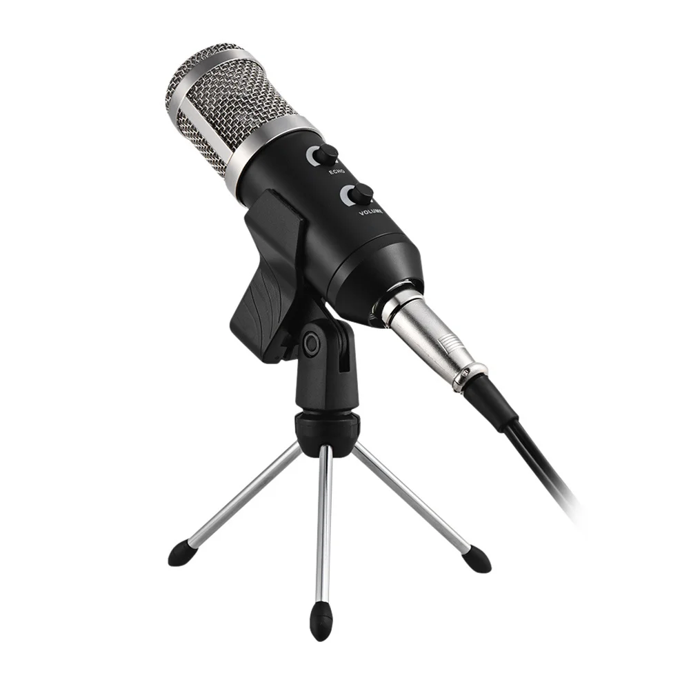 

Studio Professional Condenser Microphone Black Cardioid Pattern Recording Broadcasting Podcast Mic Rack Holder and Angle Locking