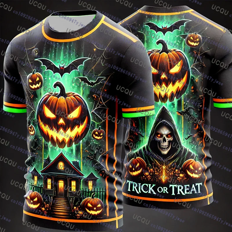 2026 Halloween T-Shirt Kleidung für Männer und Frauen Kurzarm T-Shirt Kürbis 3D-Druck T-Shirt Harajuku T-Shirt Halloween Cosplay T-Shirts – Detail 8