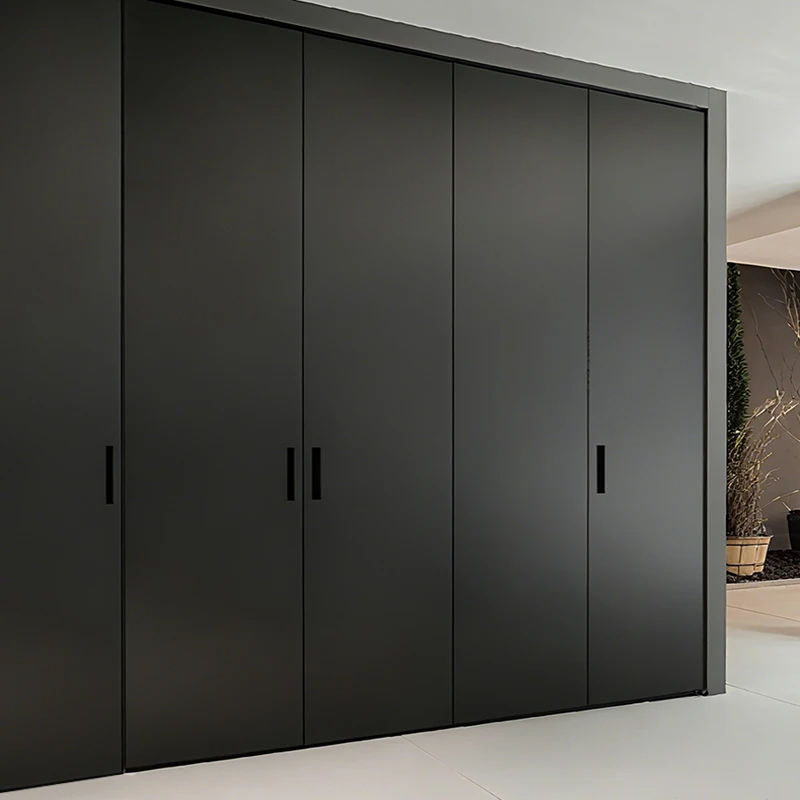 Wardrobe Folding Door Hardware Accessories Free Folding Cabinet Door Pulley Push-Pull Translation Hanging Rail Track Full Set