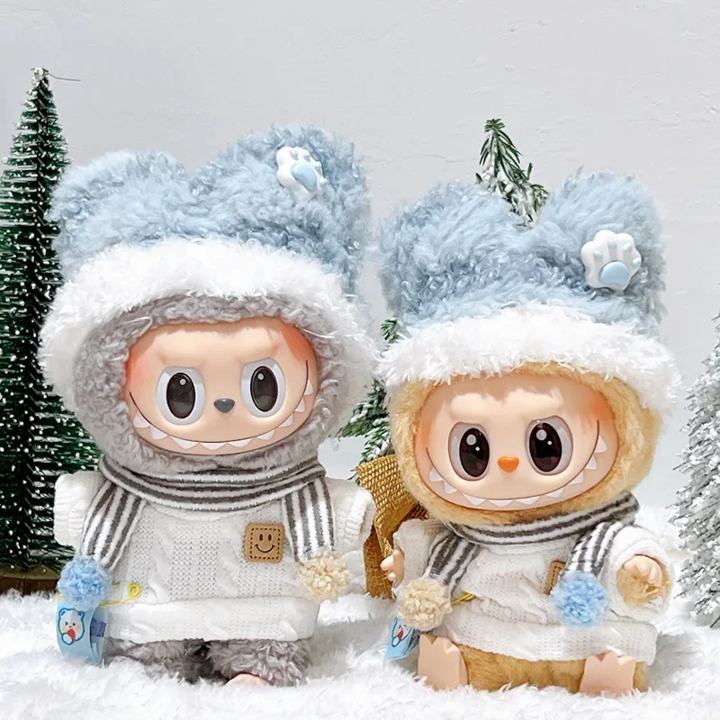 

Kawaii Mini Plush Doll'S Clothes Outfit Cartoon Anime Labubu Figure Accessories Clothing for Toy Doll Decoration Clothe Gifts