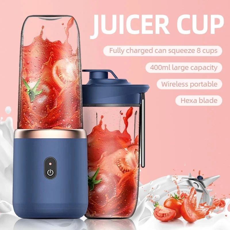 

300ml Portable Blender Electric Fruit Juicer Usb Charging Lemon Orange Fruit Juicing Cup Fresh Juice Smoothie Blender Machine