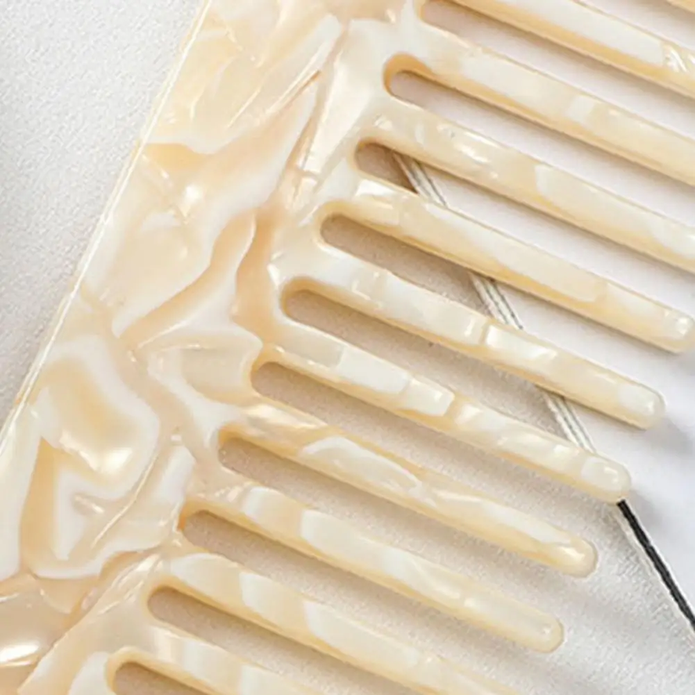 11.8cm Cellulose Acetate Hair Comb Wide Teeth Anti-static Scalp Massage Pocket Comb Marbling Wet Dry Curly Hair Detangling Comb