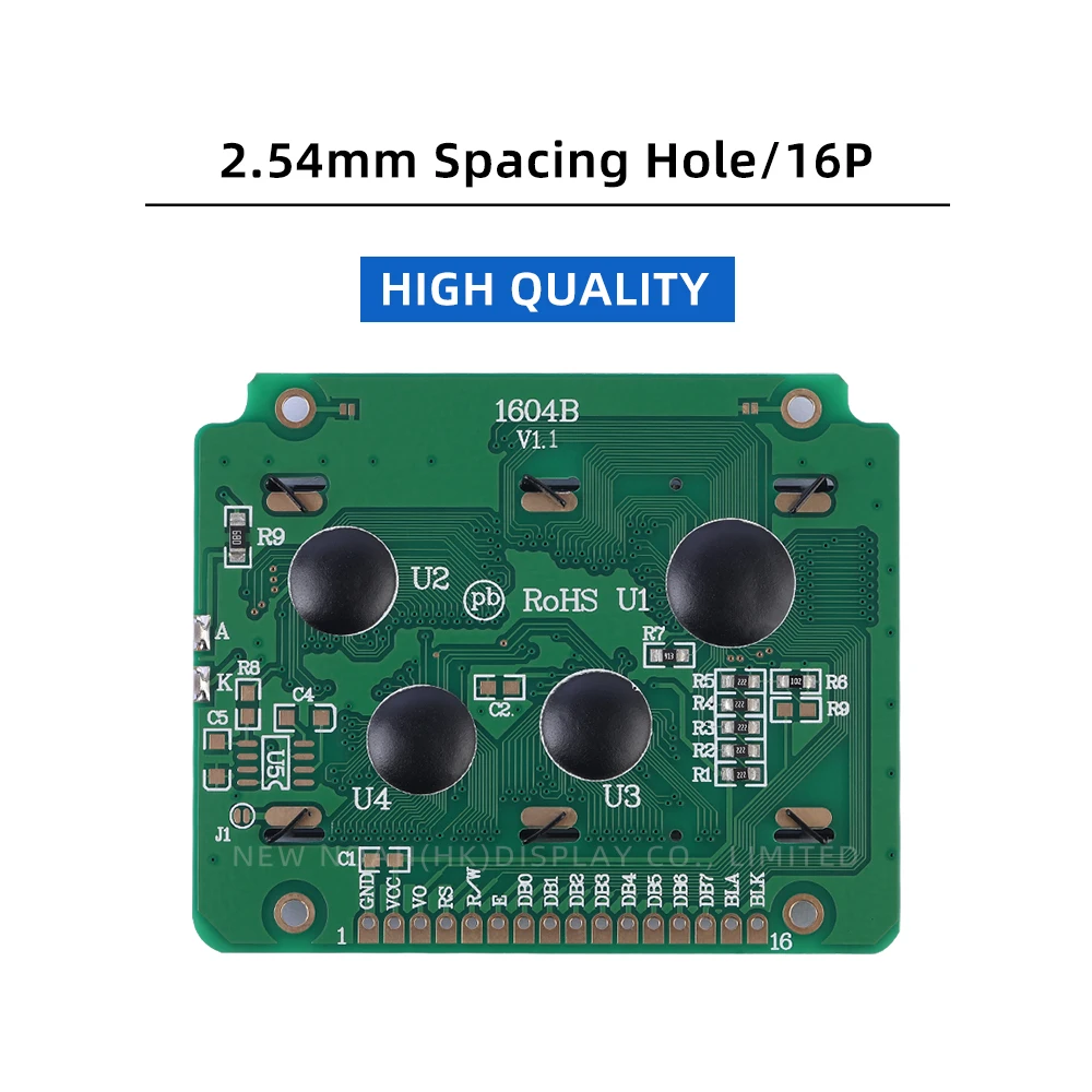 Russian Green Light Black Letters 1604B Character Dot Matrix Screen 04*16 LCD 3.6 Inches ST7066U Multi Language LCD Module