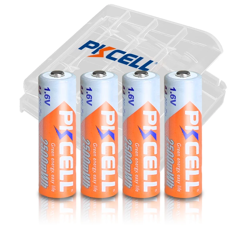 PKCELL 4-100Pcs 1.6V AA NIZN Rechargeable Battery NIZN Charger PKCELL NI-ZN 2500mWh 2A Size for Toys