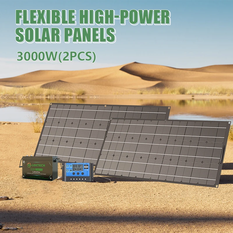 3000W Flexible Solar Panel Kit With Charge Controller Complete Solar Power System For RV Boat Outdoor Off-Grid Energy Generation