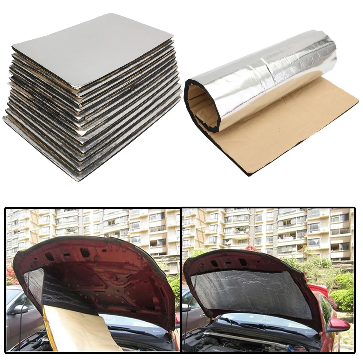 9/12pcs 8/6/5/3mm Thickness Car Sound Mat Proofing Deadener Heat Noise Insulation Deadening Mat Hood Closed Cell Foam 50x30cm