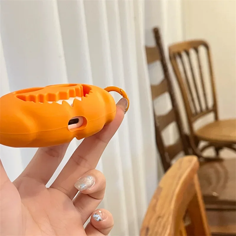 Custodia zucca di Halloween per AirPods 4 Airpod 1 2 3 Pro Pro2 Auricolari Bluetooth Scatola di ricarica Custodia protettiva per auricolari