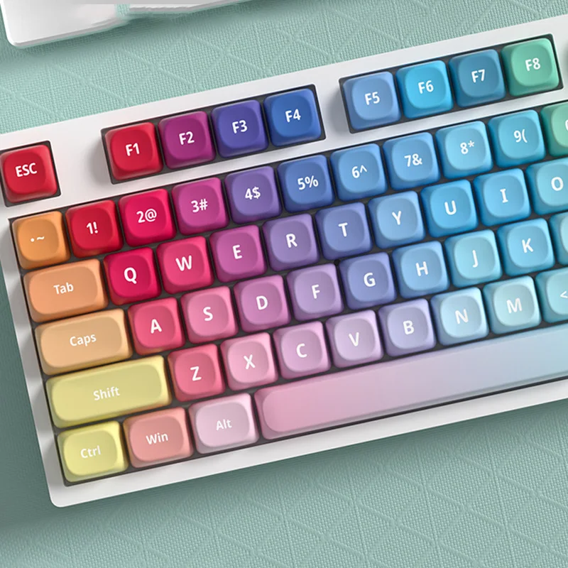 

121 Keys Colorful MOA Profile Custom Keycap Set Five Side Dye Sublimation PBT Keycaps for MX Switch Mechanical Keyboard
