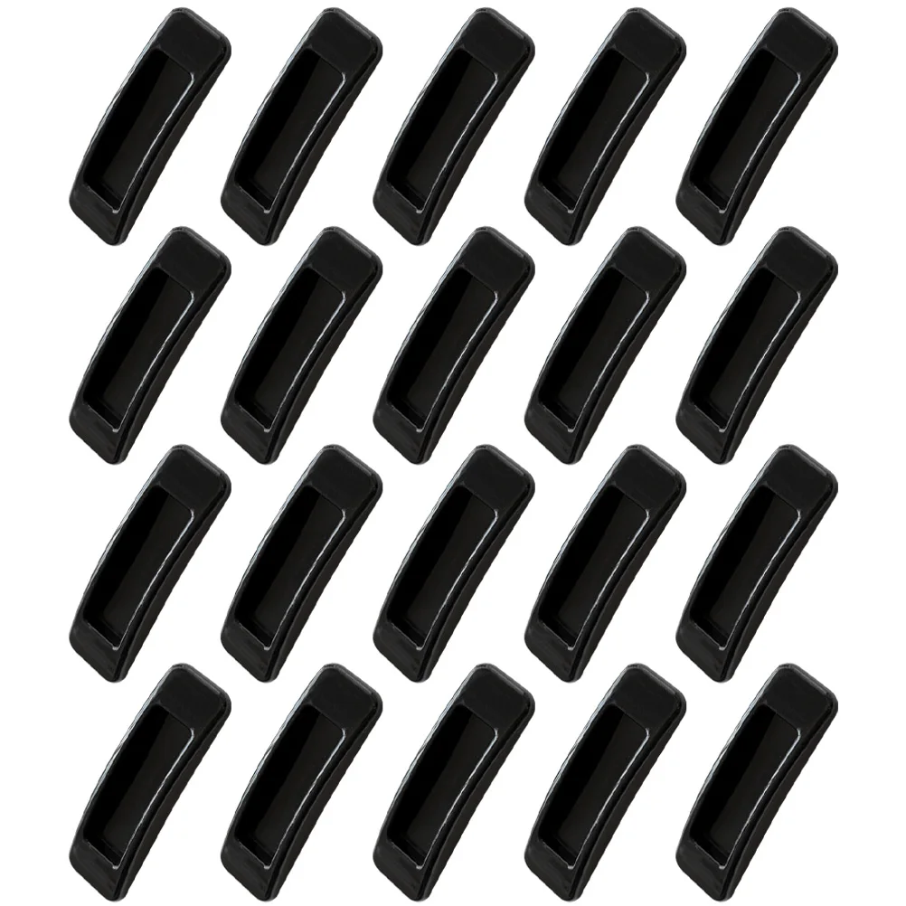 

20 Pcs Adhesive Cabinet Handles Self Stick Door Pulls Black Plastic For Cupboard Window Sliding Doors Storage Furniture