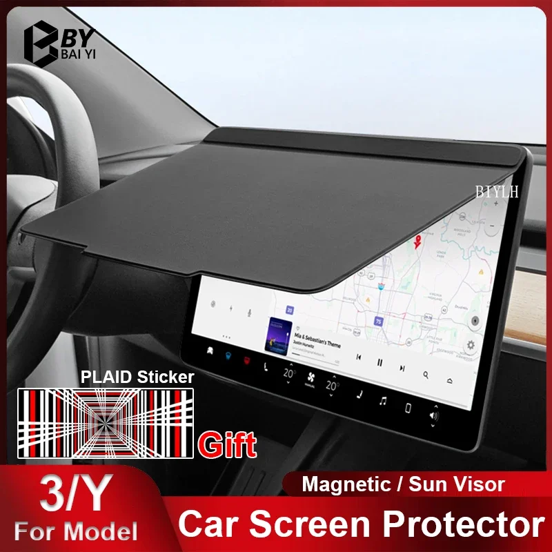 

For Tesla Model 3 Car Sunshade Model Y Display Screen Protective Cover Interior Navigation Screen Dust Cover Car Accessories