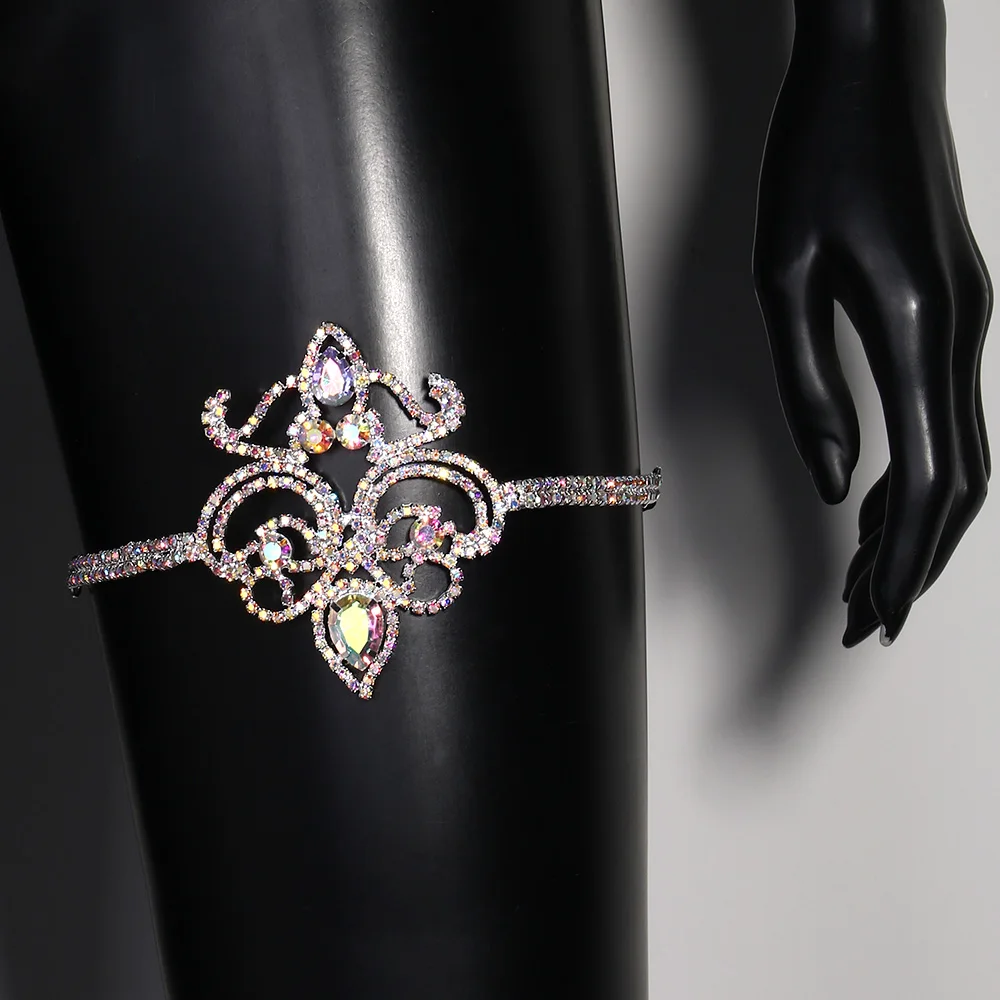 الجسم الهذيان الملونة كريستال الفخذ سلسلة الرقص الشرقي اكسسوارات 2024 بيكيني للشاطئ هندسية مثير الساق فستان مجوهرات للنساء