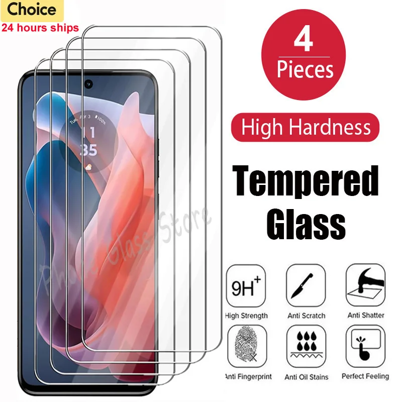 4Pcs Tempered Glass for Motorola Moto Edge 30 Neo 20 Pro Lite Screen Protector Film For Moto G Play Stylus Power 2024 Glass