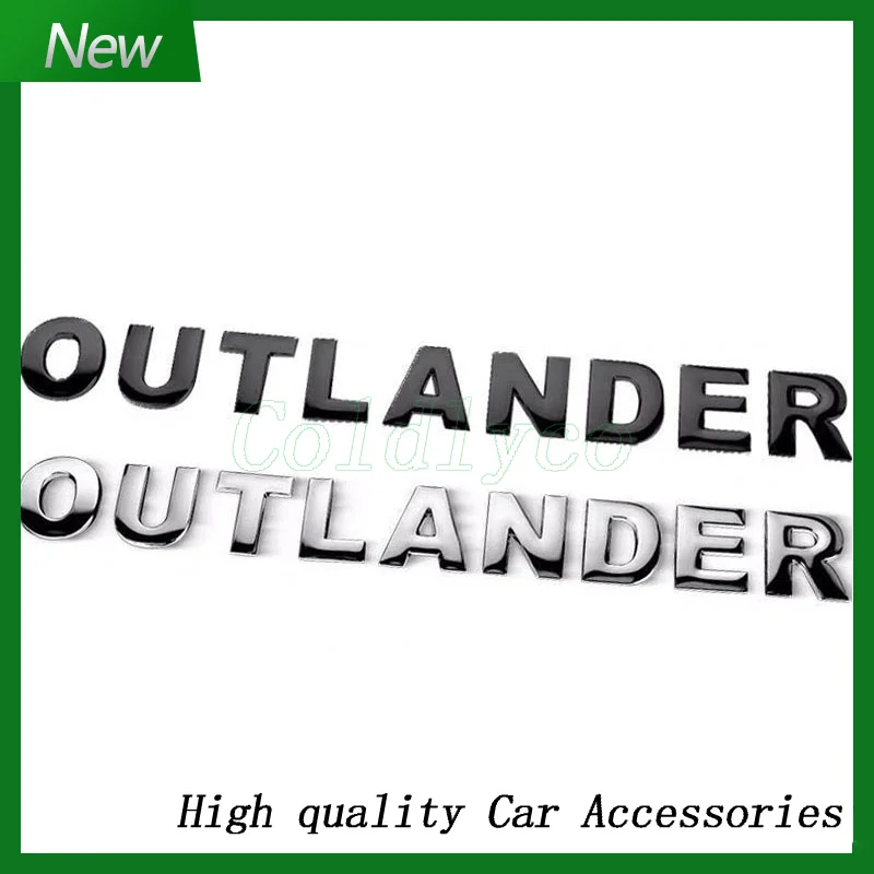 

car letter Front Hood Emblem Bonnet Badge 3D ABS Stickers Decals Chrome Black For Outlander 13-19 Car Styling Accessories