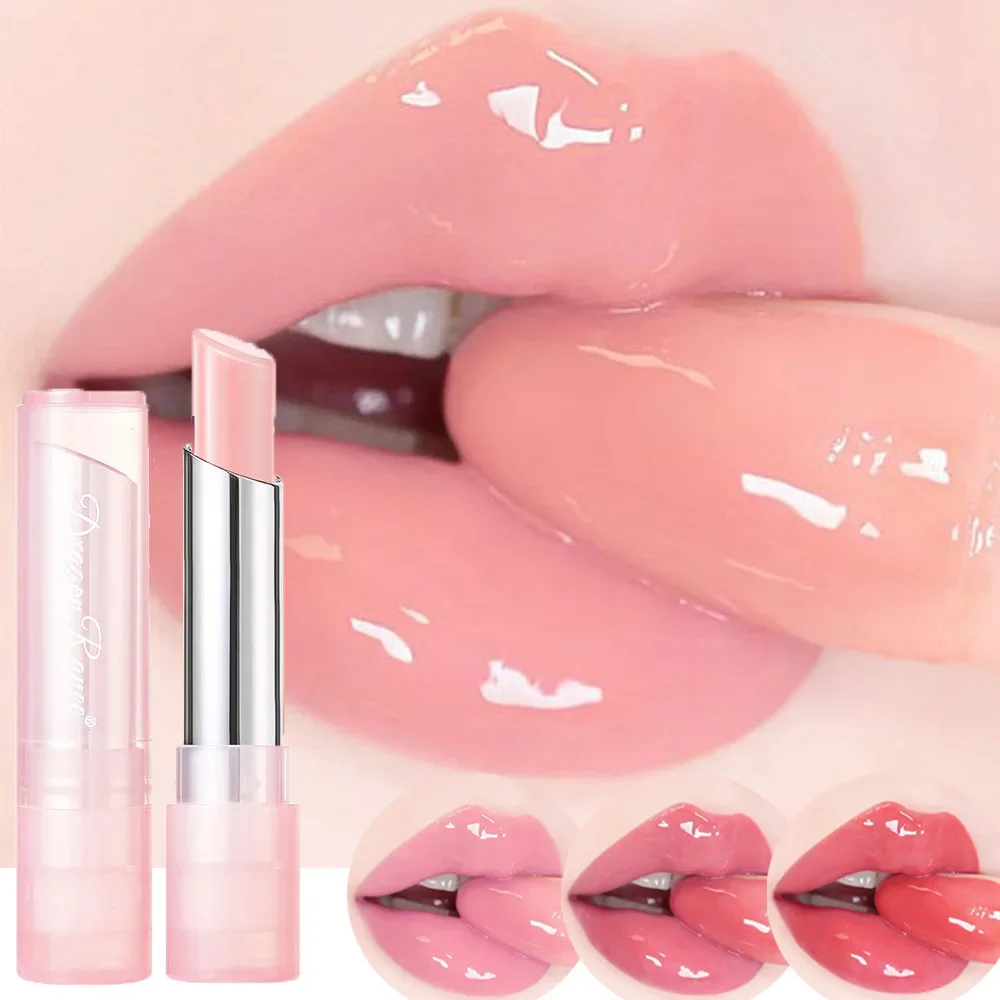 Temperaturänderung Lippenstift Gelee Farbwechsel Lippenbalsam Feuchtigkeitsspendend Nicht leicht zu verblassen Schöner rosa farbiger Lippenstift Lippenpflege 1 Stück