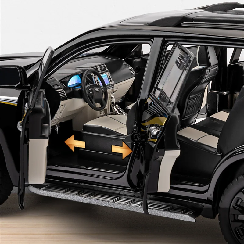 1/18 Toyota Prado Land Cruiser SUVรถรุ่นDiecastsโลหะรถออฟโรดรุ่นรถเสียงและแสงของเล่นเด็กของขวัญ
