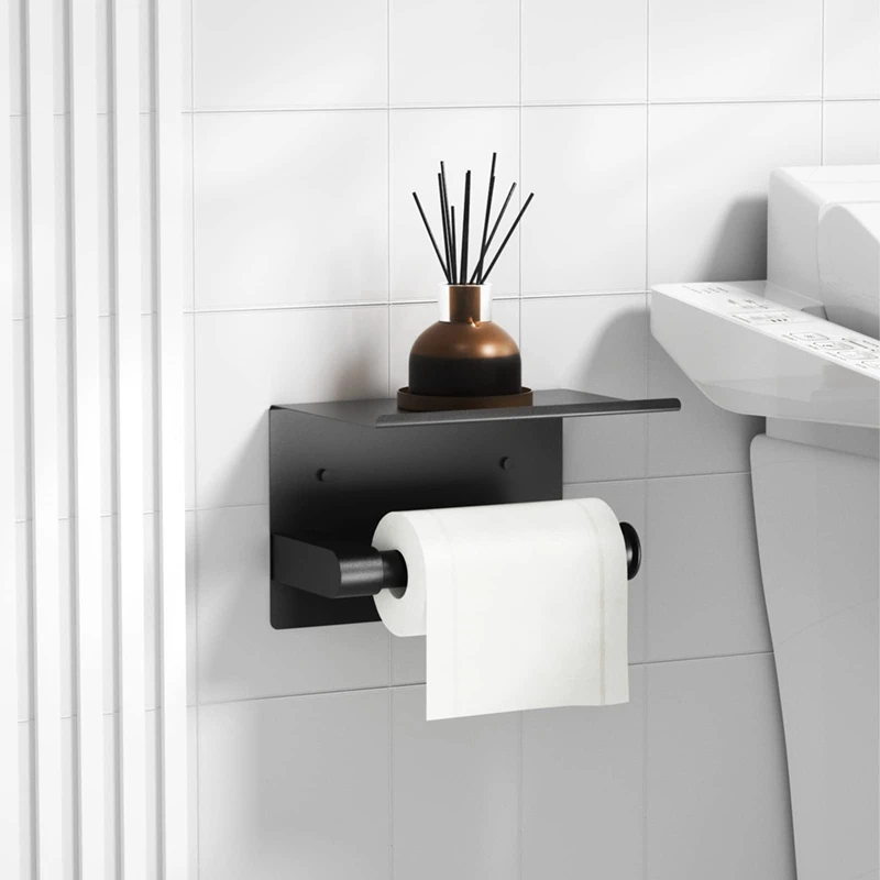 Portarotolo di carta igienica da 1 pezzo portarotolo di carta igienica per supporto da parete per porta carta igienica nero opaco da bagno