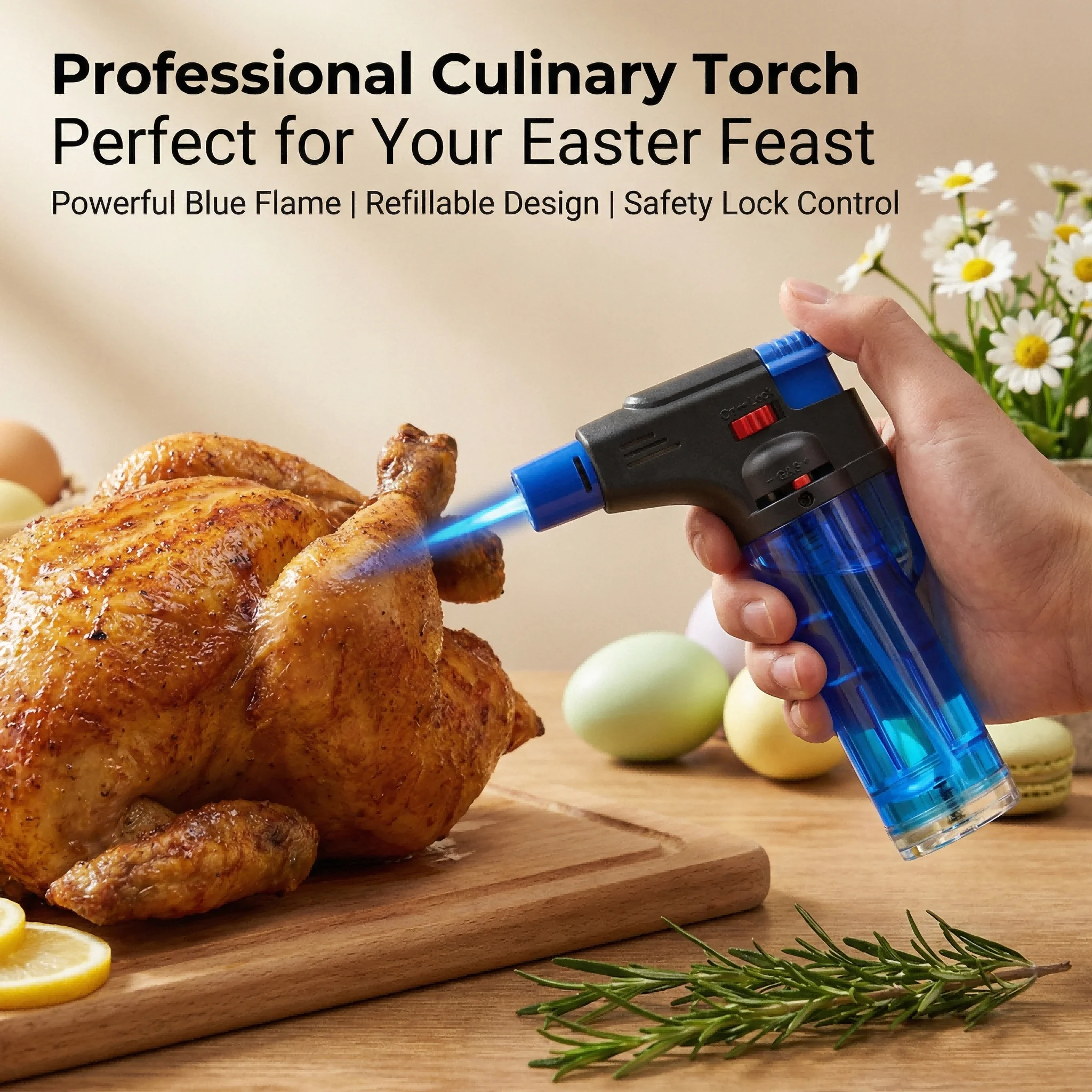 

Multi-Functional Jet Torch Lighter,Refillable Butane Igniter with Adjustable Flame,Windproof High-Temp Torch for BBQ,Moxibustion