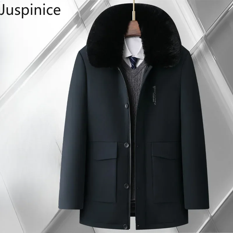 

Winter Thickened Velvet Jacket Men's Casual Loose High Street Personality, Mid-length Cotton-padded Overcoat Parkas Male Clothes