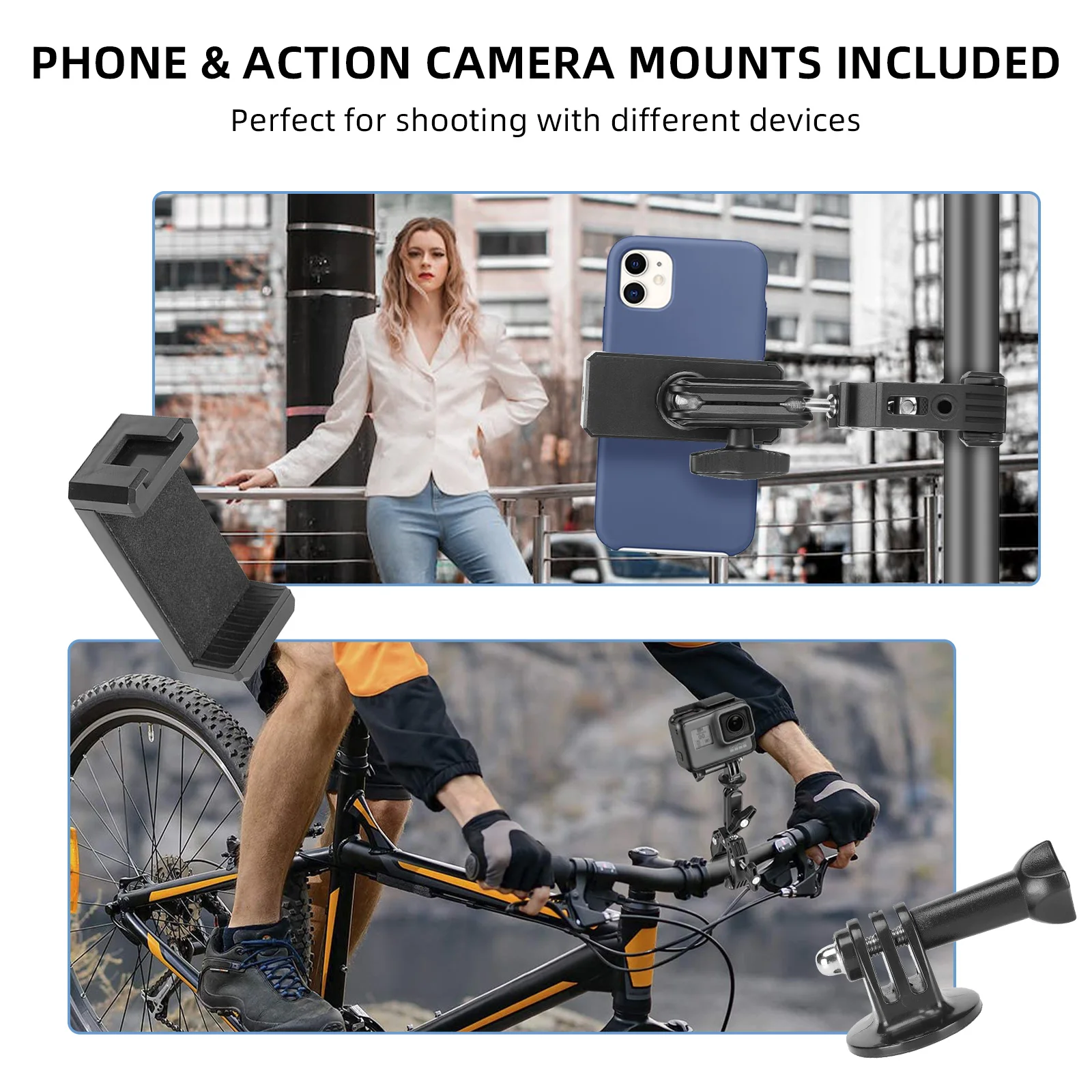 Super abrazadera brazo mágico garras de cangrejo abrazadera adaptador de montaje de cámara de acción para trípode tubo barra transversal cardán Monitor teléfono móvil