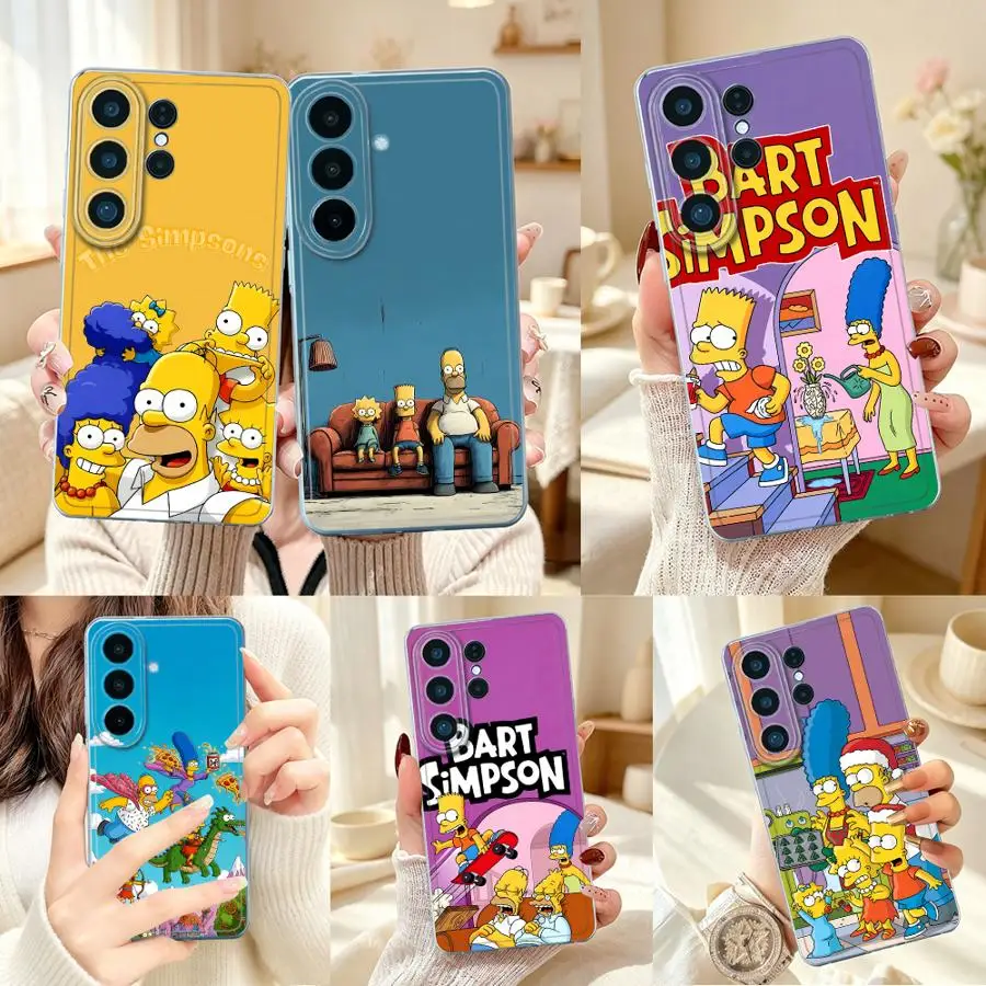 Case for Samsung Galaxy S26 Ultra S24 S26 S20 Plus S25Ultra Note 20 Ultra 10 S23 S22 FE S21 S25 Edge Phone Cover Simpsons 