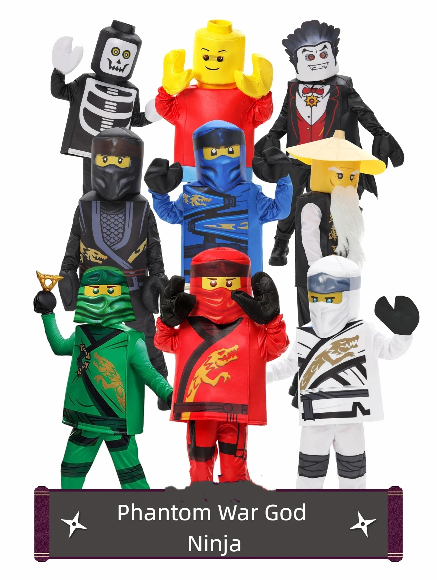 

Anime Game Phantom Ninja Costumes for Boys and Girls Le Go Sets Halloween Children's Cosplay Performance Costumes Sutit